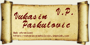 Vukašin Paskulović vizit kartica